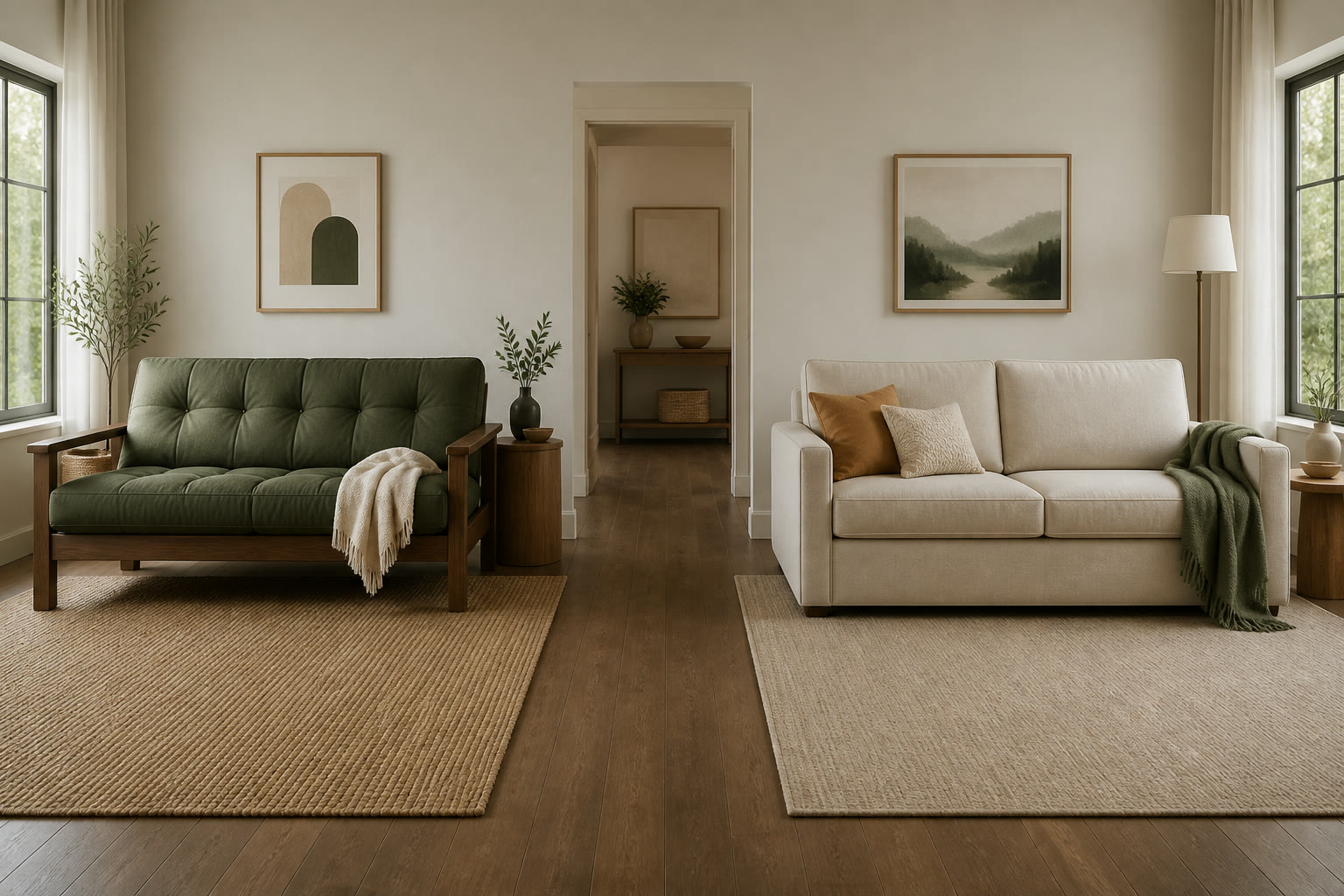 Futon comparison workspace for evaluating products side by side