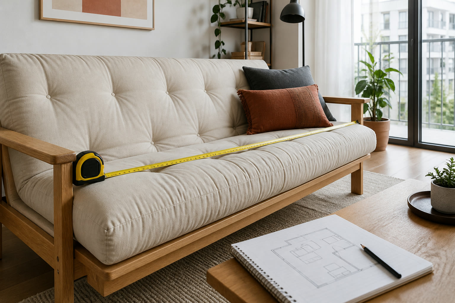 Best Futon Frames arranged in a modern multipurpose room
